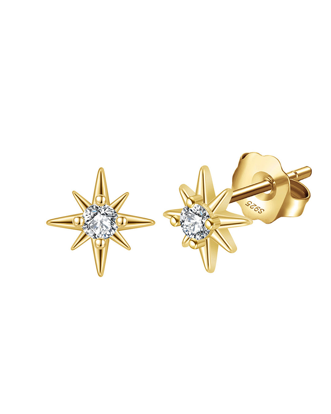 14K GOLD PLATED 925 STERLING SILVER & AAAA CUBIC ZIRCONIA EARRINGS | SOL