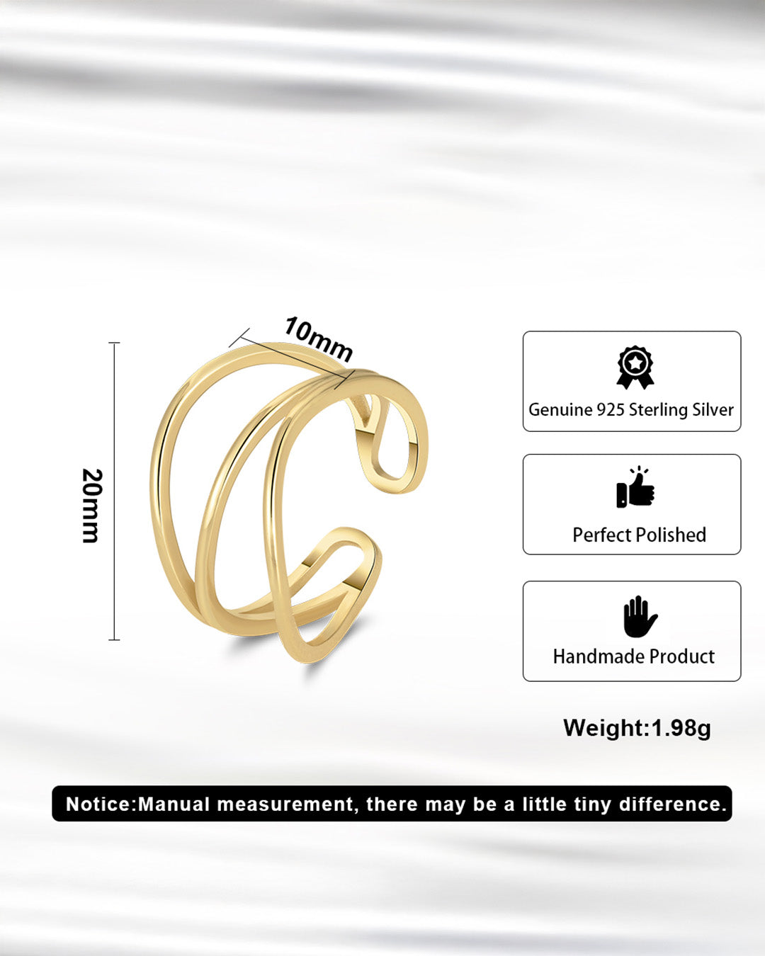 14K GOLD PLATED 925 STERLING SILVER RING | RAYA