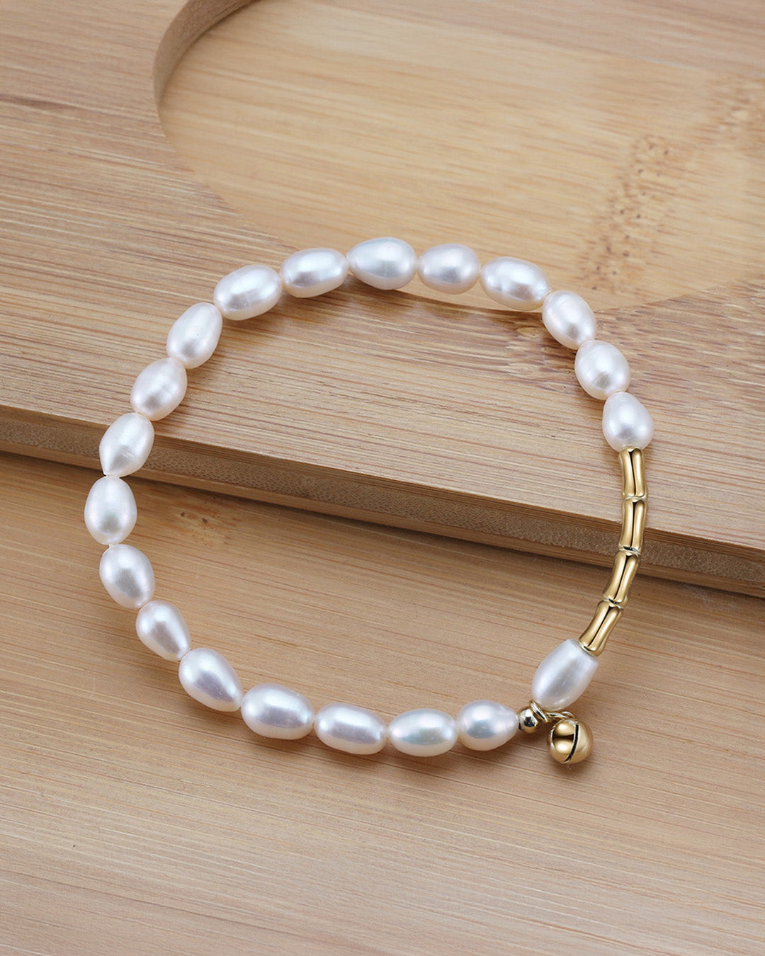 14K Gold Plated 925 Sterling Silver & Natural Freshwater Pearl BRACELET | BELLA