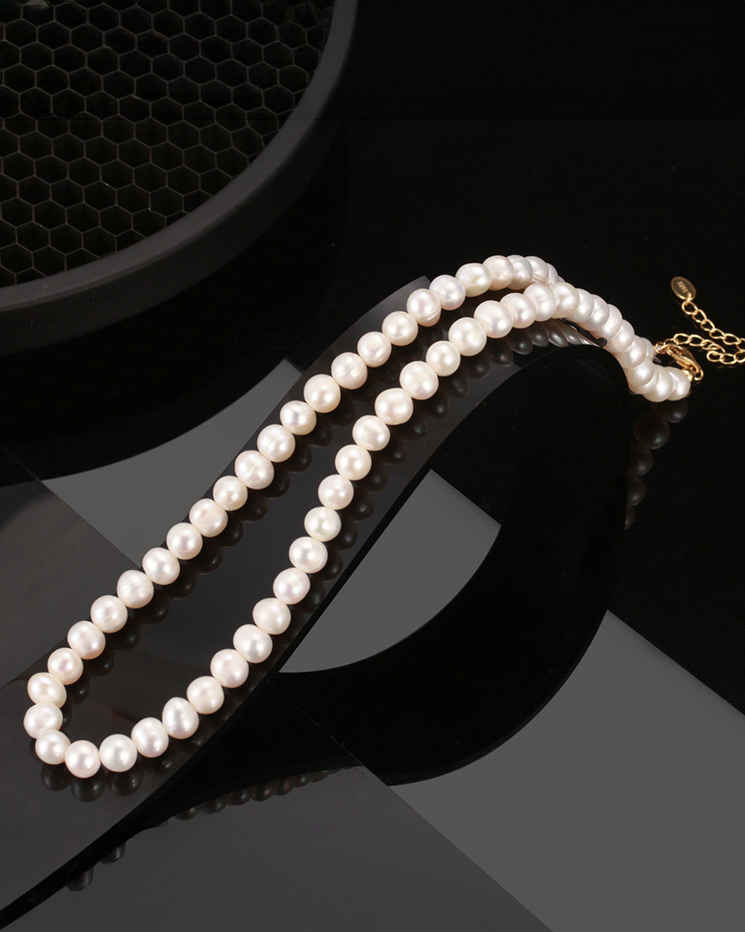 14K Gold Plated 925 Sterling Silver & NATURAL FRESHWATER PEARL NECKLACE | OLYANE