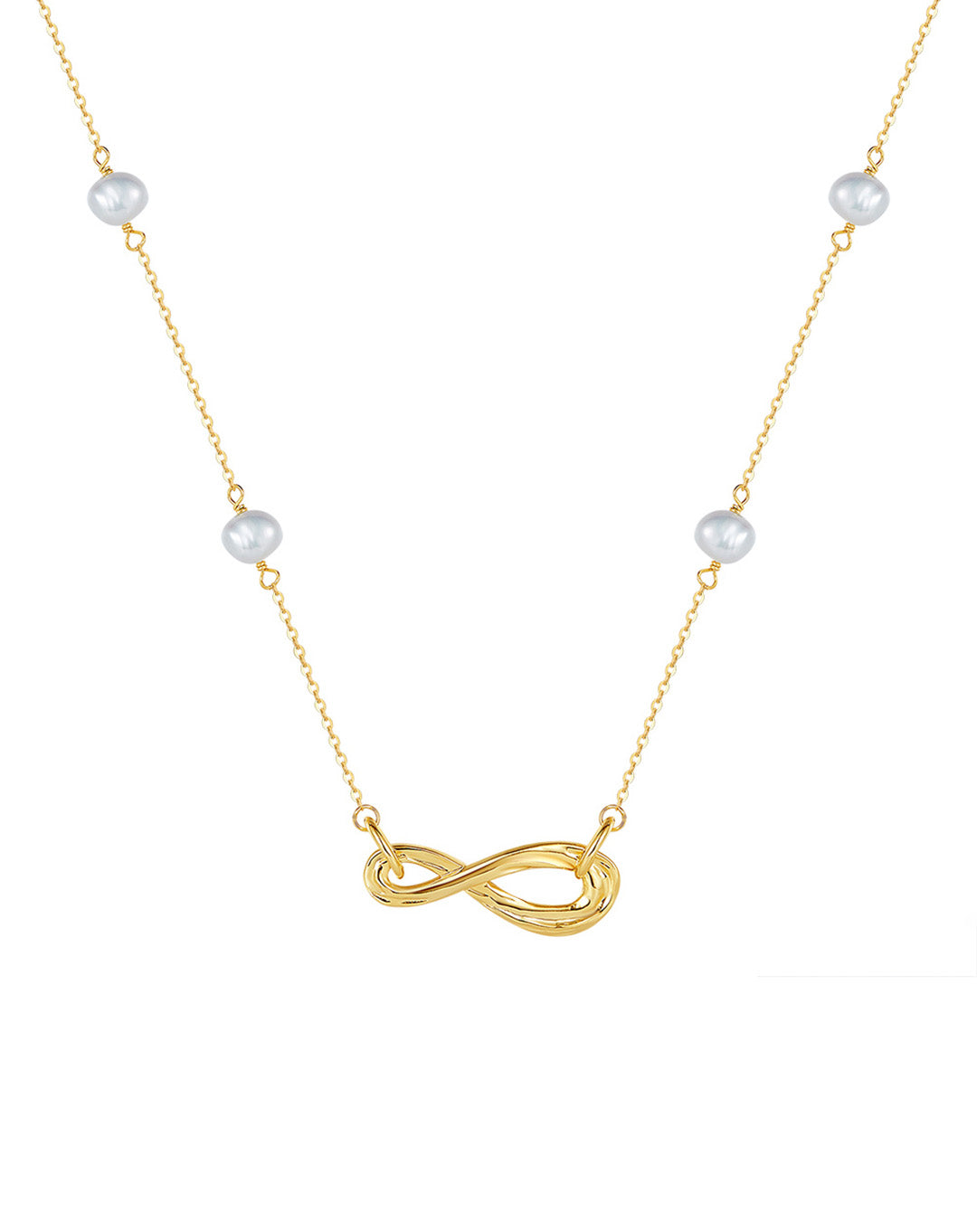 14K Gold Plated 925 Sterling Silver & NATURAL FRESHWATER PEARL NECKLACE | MERIS