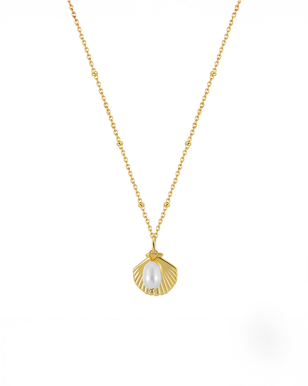 14K Gold Plated 925 Sterling Silver & NATURAL FRESHWATER PEARL NECKLACE |JORELLE