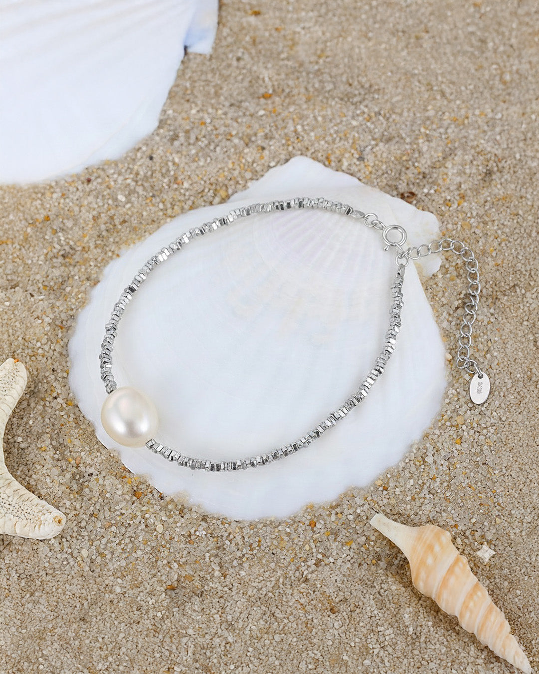 925 Sterling Silver & Natural Freshwater Pearl BRACELET | SILVA