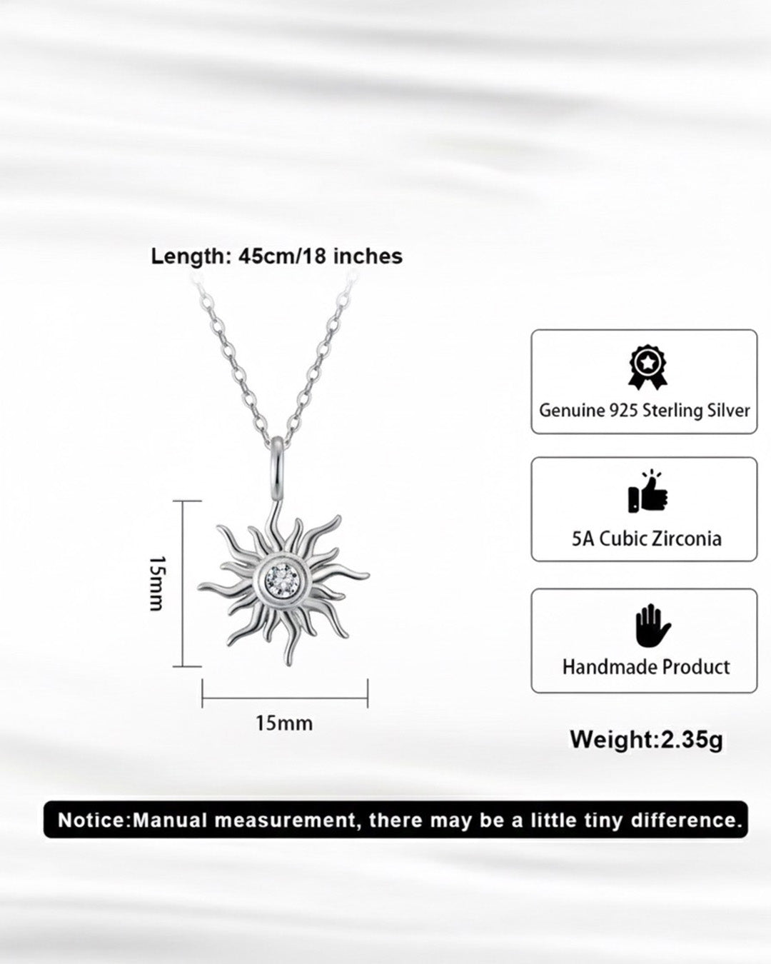 SOLARA NECKLACE | Genuine Sterling Silver & 5A Cubic Zirconia