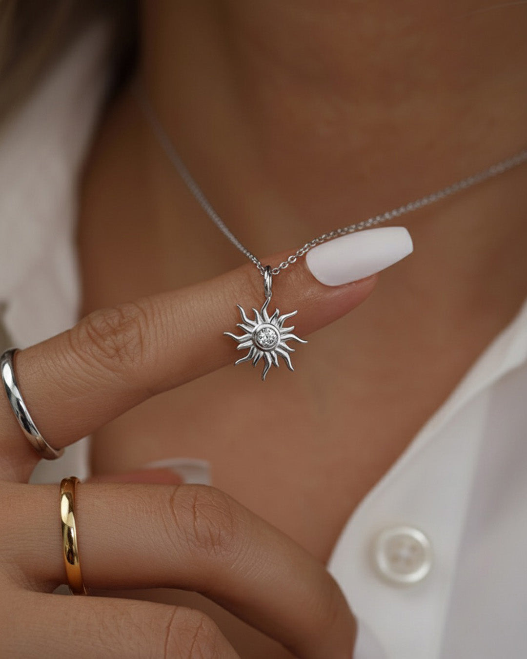 SOLARA NECKLACE | Genuine Sterling Silver & 5A Cubic Zirconia