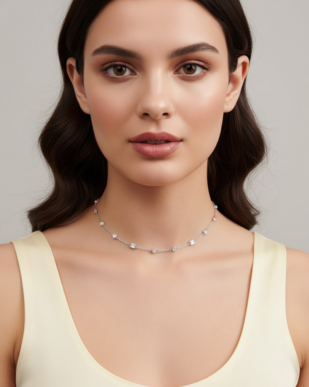 VIONNE NECKLACE - Genuine Sterling Silver & 5A Cubic Zirconia