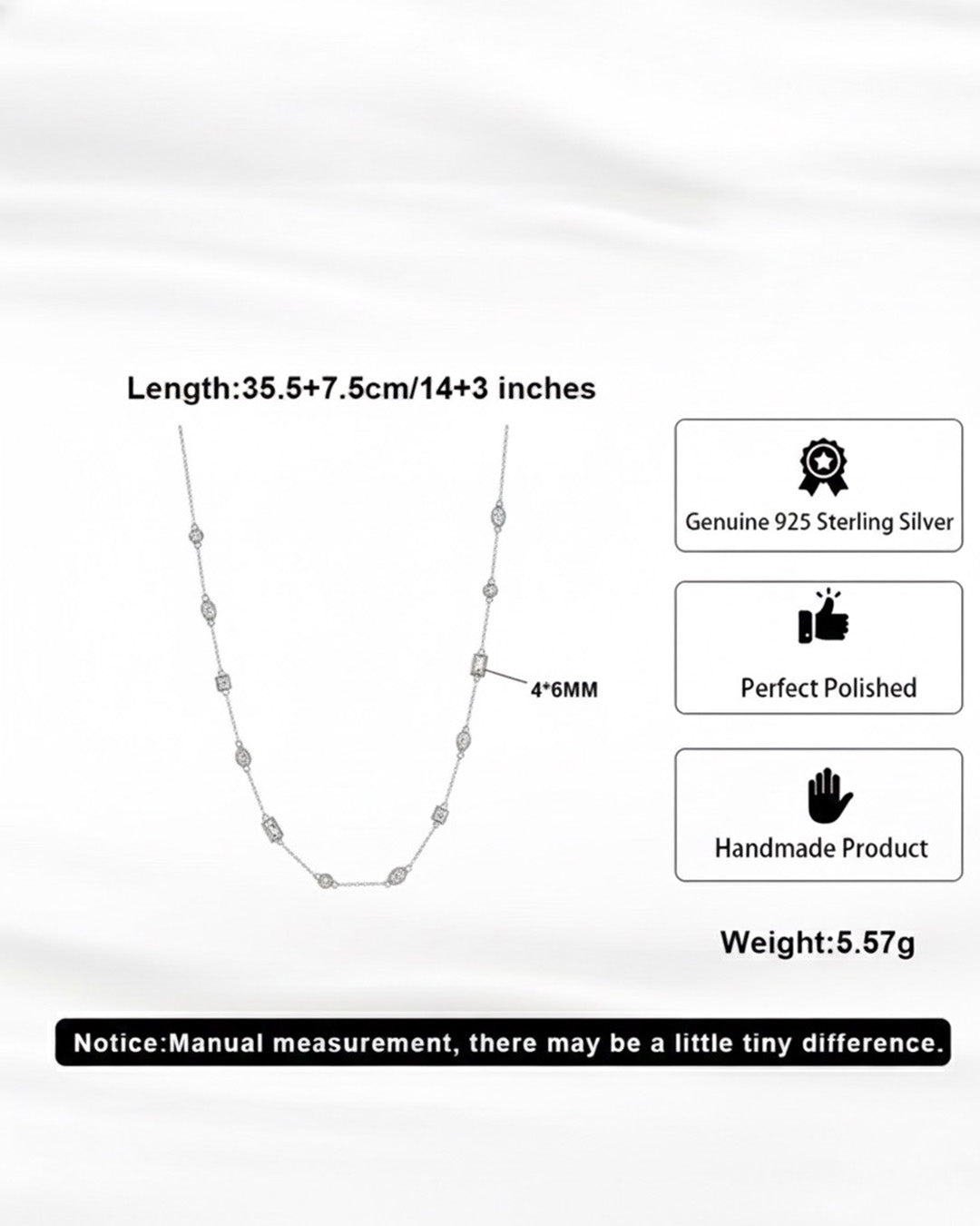 VIONNE NECKLACE - Genuine Sterling Silver & 5A Cubic Zirconia