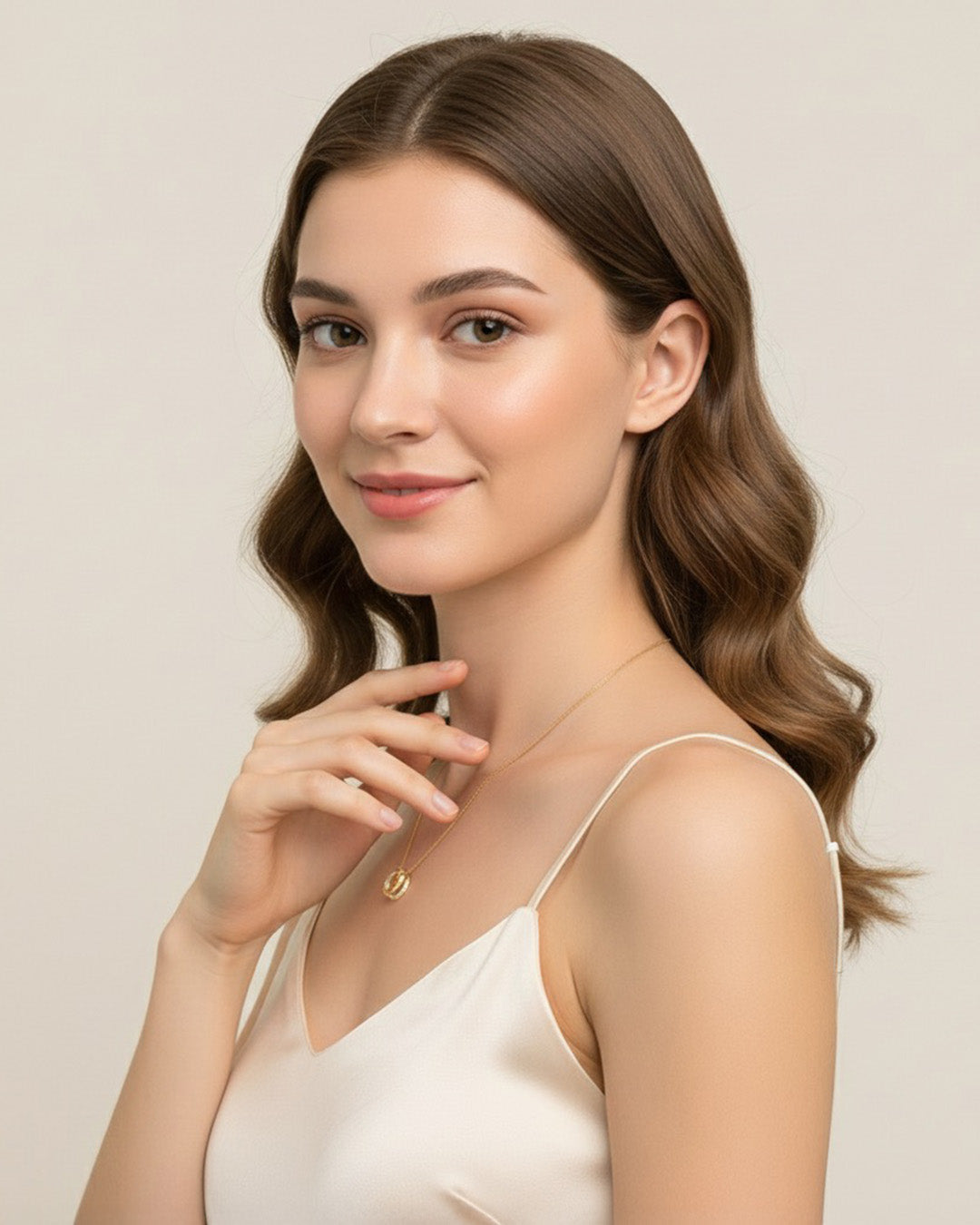 CYLORA NECKLACE - 3 LAYERS 14K GOLD PLATED 925 STERLING SILVER & AAAA ZIRCON