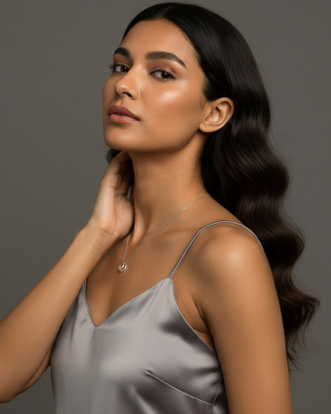 CYLORA NECKLACE - RHODIUM PLATED 925 STERLING SILVER & AAAA ZIRCON