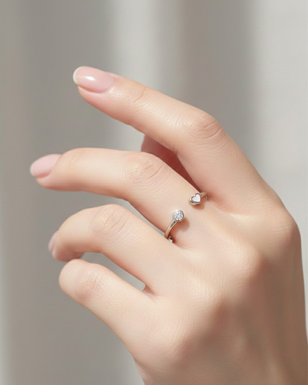 OLYA RING - RHODIUM PLATED 925 STERLING SILVER & 5A CUBIC ZIRCONIA