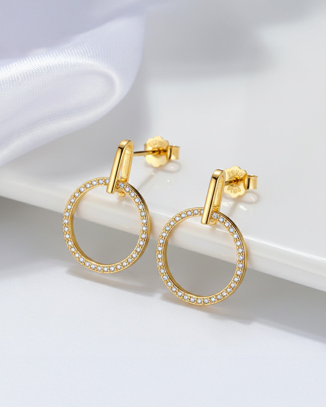 NOYELLE EARRINGS - 14K GOLD PLATED 925 STERLING SILVER & AAAA CUBIC ZIRCONIA