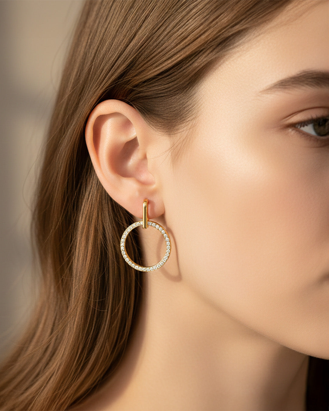 NOYELLE EARRINGS - 14K GOLD PLATED 925 STERLING SILVER & AAAA CUBIC ZIRCONIA