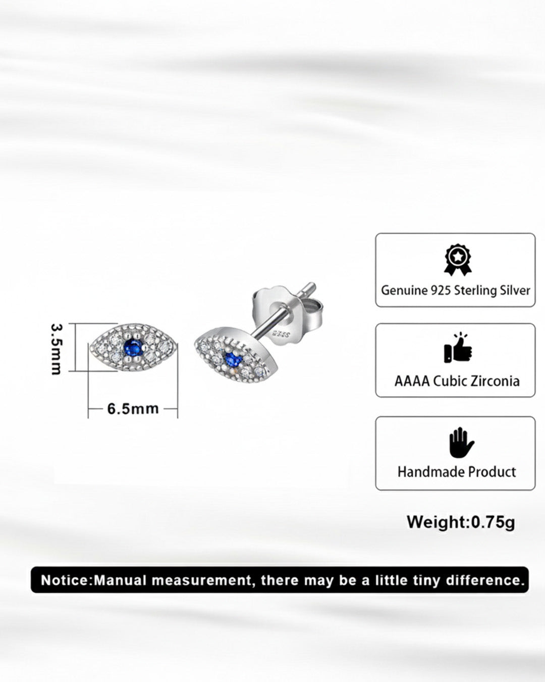 NOOR EARRINGS - RHODIUM PLATED 925 STERLING SILVER & AAAA CUBIC ZIRCONIA