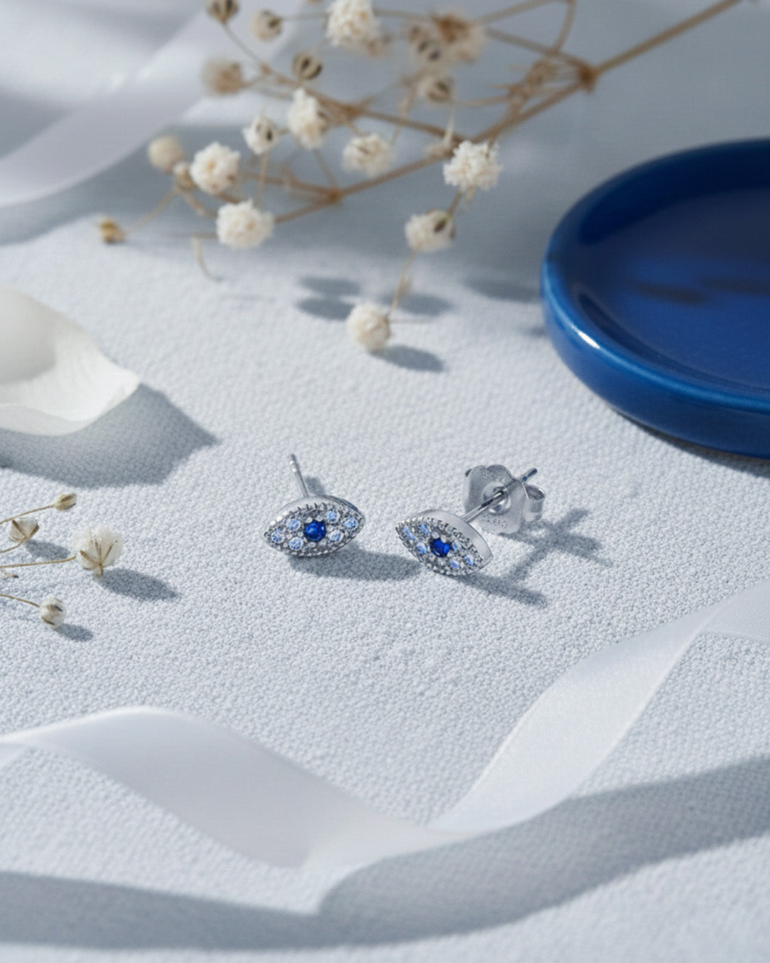 NOOR EARRINGS - RHODIUM PLATED 925 STERLING SILVER & AAAA CUBIC ZIRCONIA