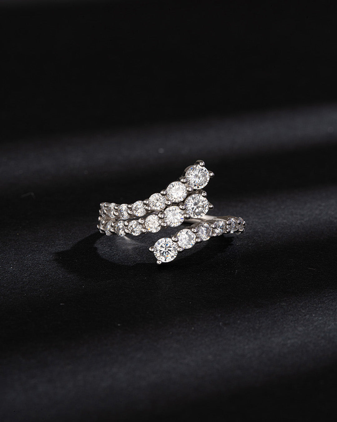 LUNET RING - RHODIUM PLATED 925 STERLING SILVER & AAAA CUBIC ZIRCONIA