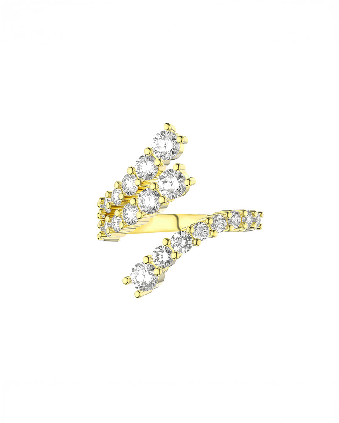 LUNET RING - 14K GOLD PLATED 925 STERLING SILVER & AAAA CUBIC ZIRCONIA