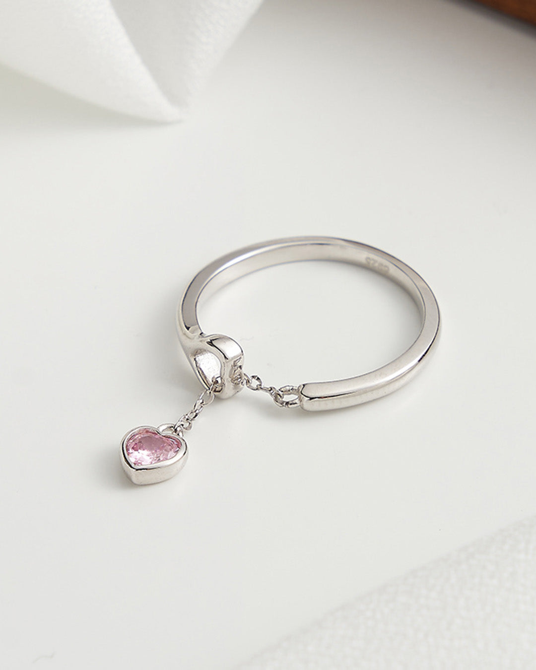 AMORETTE RING - RHODIUM PLATED 925 STERLING SILVER & 5A CUBIC ZIRCONIA