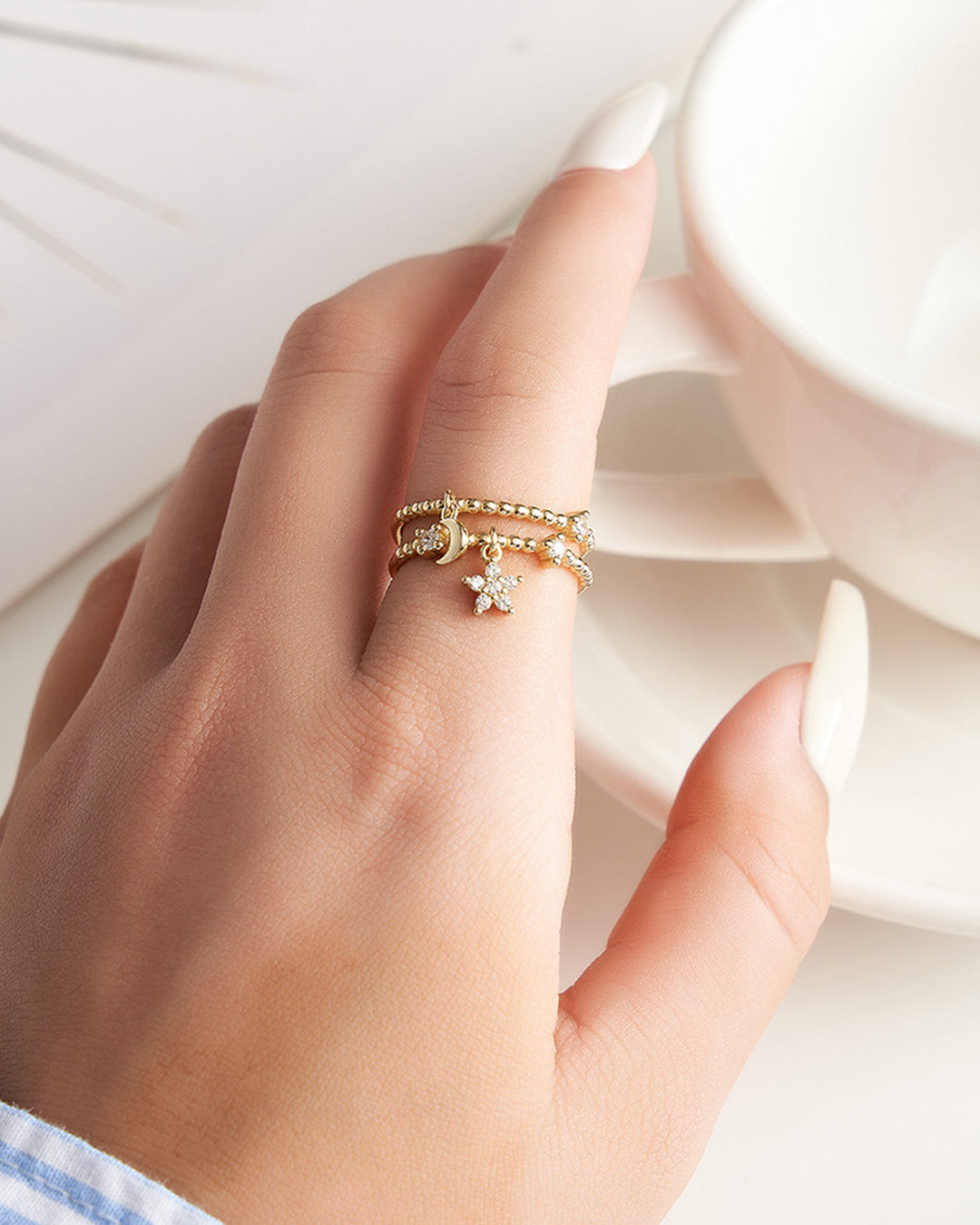 ASTRÉA RING - 14K GOLD PLATED 925 STERLING SILVER & 5A CUBIC ZIRCONIA