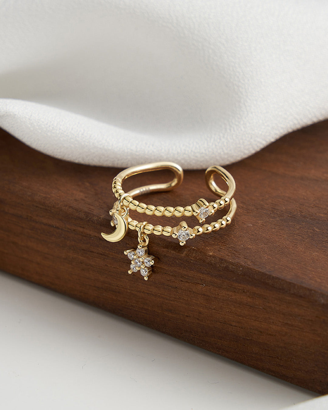 ASTRÉA RING - 14K GOLD PLATED 925 STERLING SILVER & 5A CUBIC ZIRCONIA