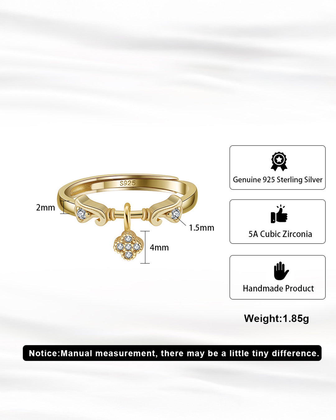 CÉLVAR RING - 14K GOLD PLATED 925 STERLING SILVER & 5A CUBIC ZIRCONIA