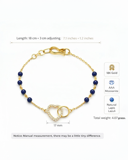 18K GOLD &amp; NATURAL LAPIS LAZULI | AMATA BRACELET