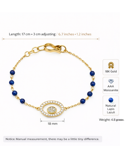 18K GOLD &amp; NATURAL LAPIS LAZULI | AETERNA BRACELET