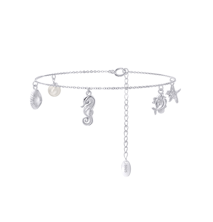 925 Sterling Silver &amp; Pearl BRACELET | MOMENTS SEA CHARM