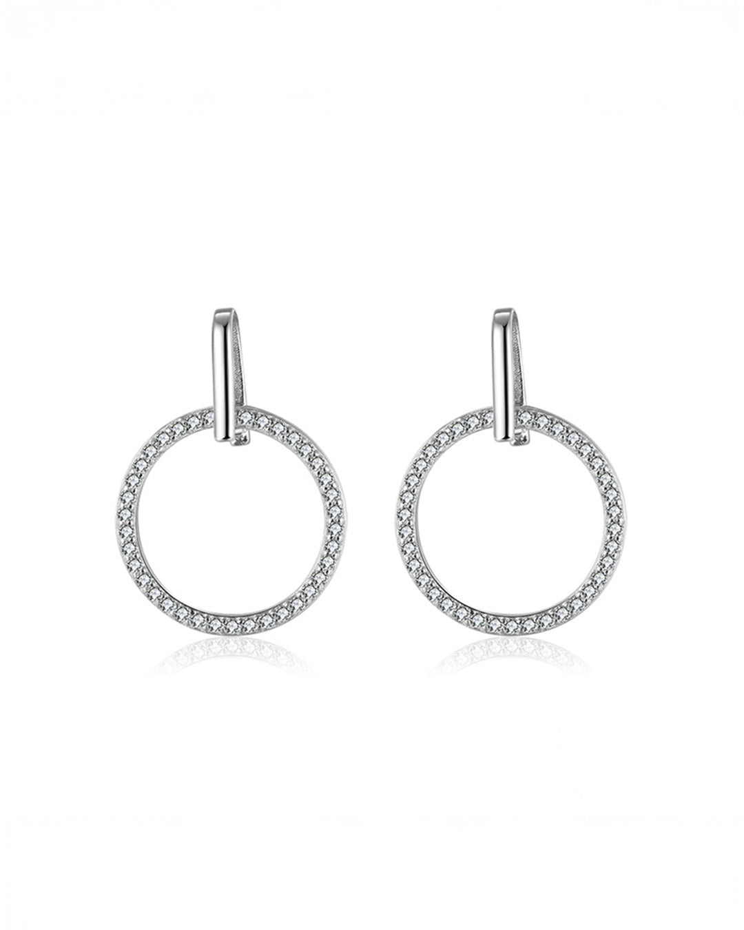 RHODIUM PLATED 925 STERLING SILVER &amp; AAAA CUBIC ZIRCONIA EARRINGS | NOYELLE
