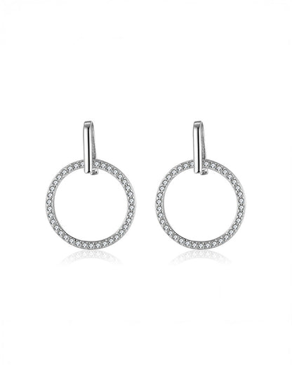 RHODIUM PLATED 925 STERLING SILVER &amp; AAAA CUBIC ZIRCONIA EARRINGS | NOYELLE