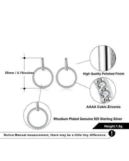 RHODIUM PLATED 925 STERLING SILVER &amp; AAAA CUBIC ZIRCONIA EARRINGS | NOYELLE