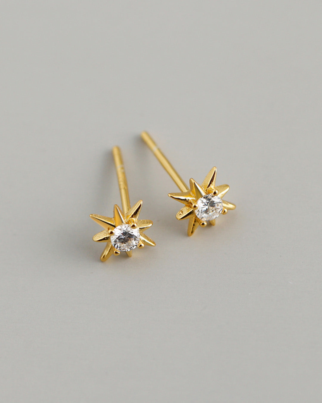 14K GOLD PLATED 925 STERLING SILVER &amp; AAAA CUBIC ZIRCONIA EARRINGS |  SOL