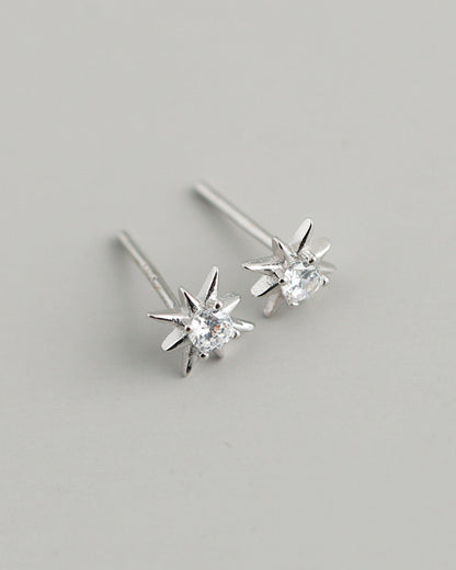RHODIUM PLATED 925 STERLING SILVER &amp; AAAA CUBIC ZIRCONIA EARRINGS |  SOL