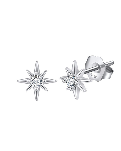 RHODIUM PLATED 925 STERLING SILVER &amp; AAAA CUBIC ZIRCONIA EARRINGS |  SOL