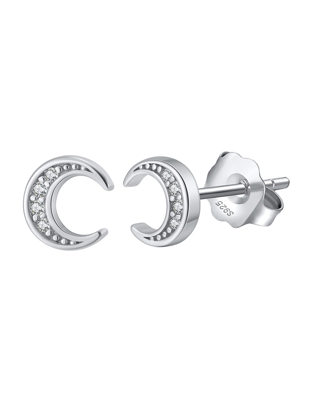 RHODIUM PLATED 925 STERLING SILVER &amp; AAAA CUBIC ZIRCONIA EARRINGS | HAN