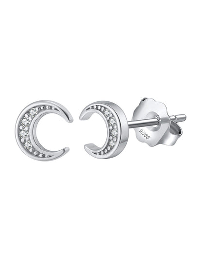 RHODIUM PLATED 925 STERLING SILVER &amp; AAAA CUBIC ZIRCONIA EARRINGS | HAN