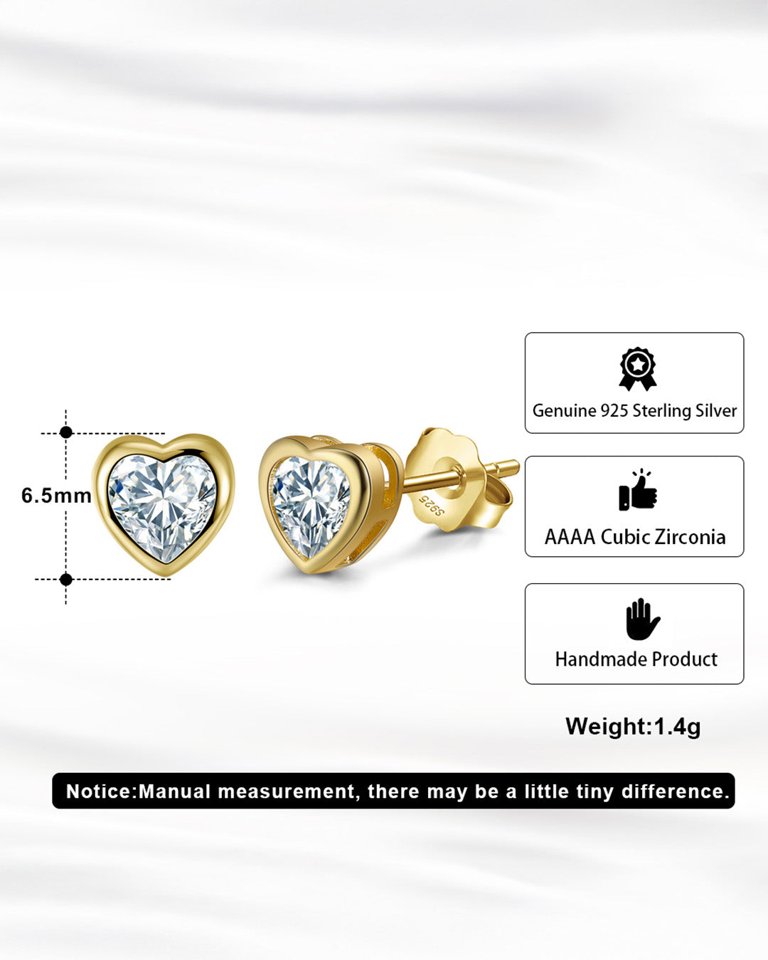 14K GOLD PLATED 925 STERLING SILVER &amp; AAAA CUBIC ZIRCONIA EARRINGS |  ZEEN