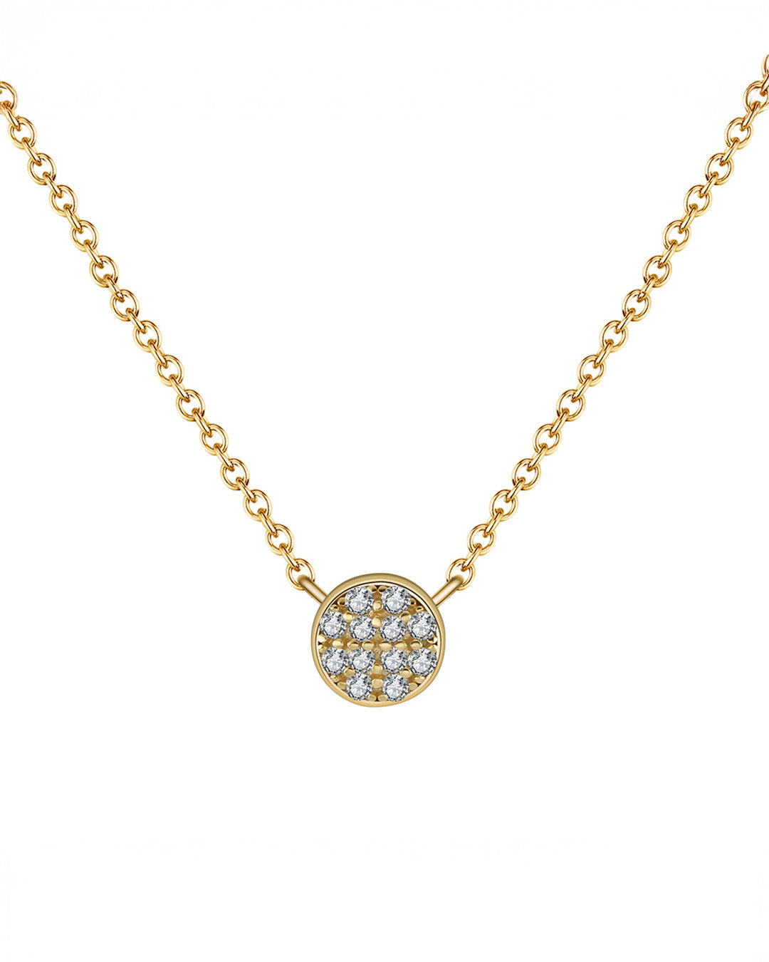 14K Gold Plated 925 Sterling Silver &amp; AAAA Cubic Zirconia NECKLACE | LUMET