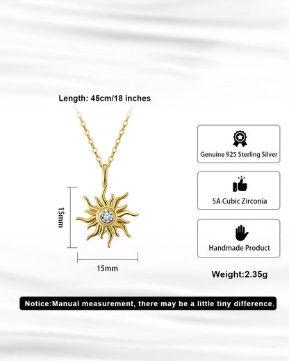 14K Gold Plated 925 Sterling Silver&amp; 5A Cubic Zirconia NECKLACE | SOLARA