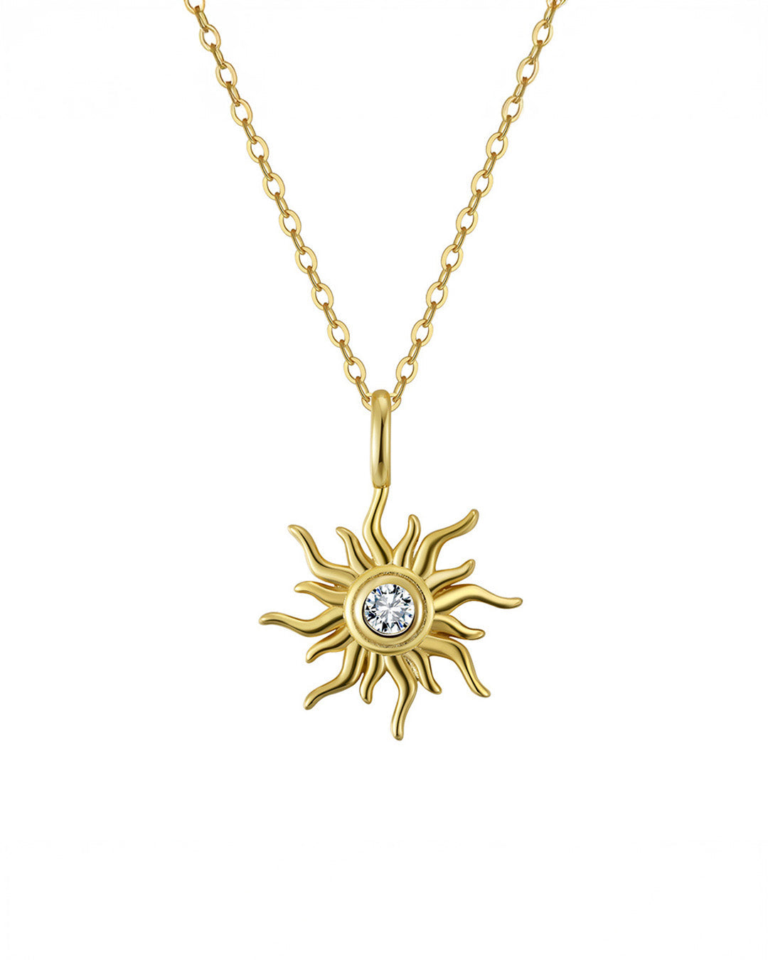 14K Gold Plated 925 Sterling Silver&amp; 5A Cubic Zirconia NECKLACE | SOLARA