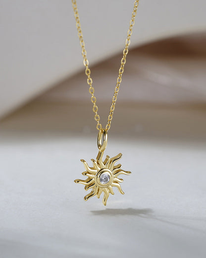 14K Gold Plated 925 Sterling Silver&amp; 5A Cubic Zirconia NECKLACE | SOLARA