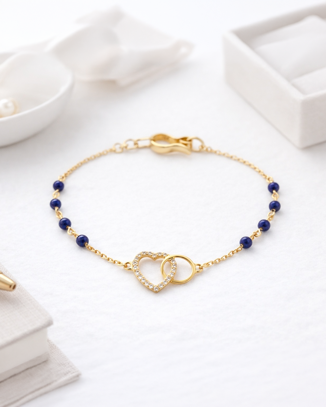 18K GOLD &amp; NATURAL LAPIS LAZULI | AMATA BRACELET