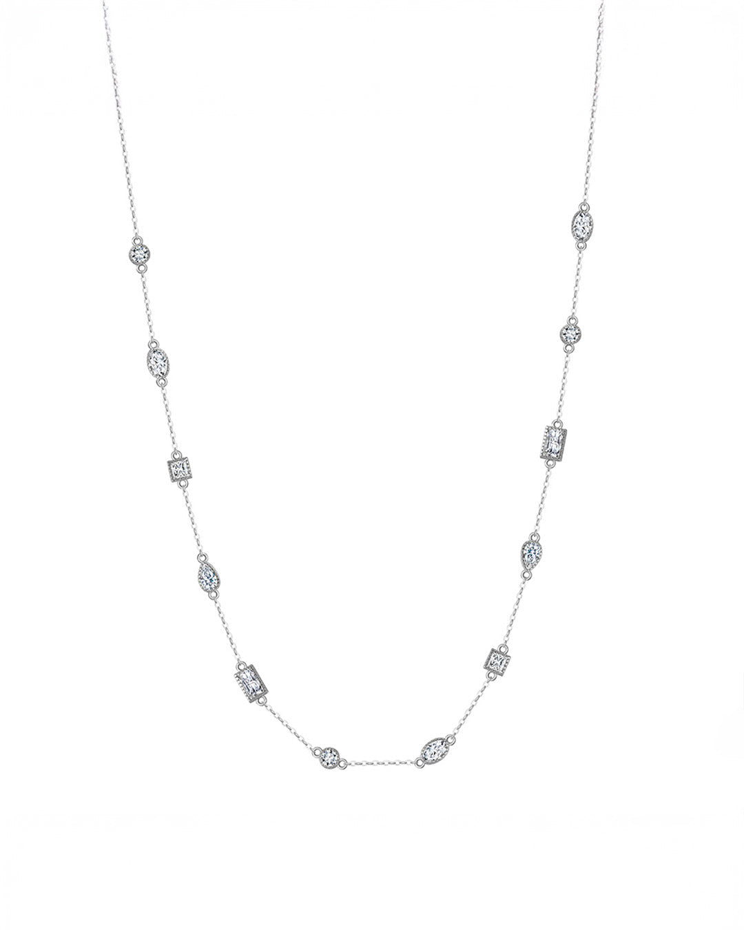 VIONNE NECKLACE - Genuine Sterling Silver &amp; 5A Cubic Zirconia