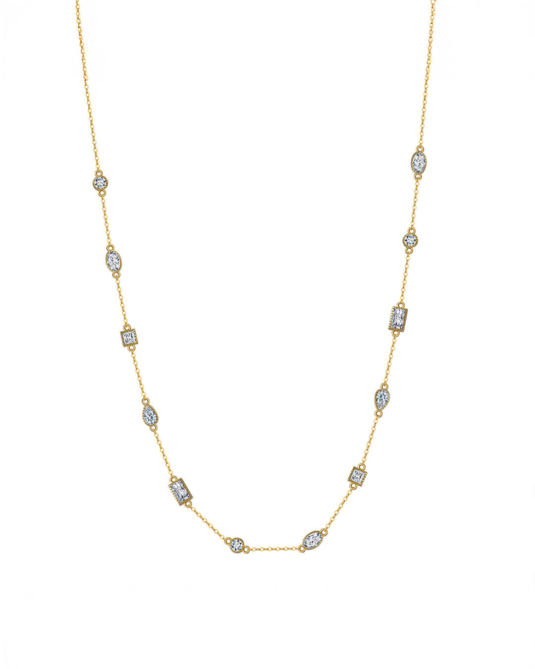 VIONNE NECKLACE - 14K Gold Plated &amp; 5A Cubic Zirconia