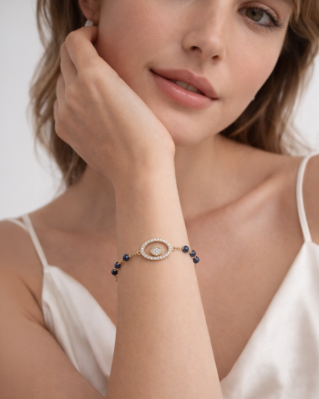 18K GOLD &amp; NATURAL LAPIS LAZULI | AETERNA BRACELET