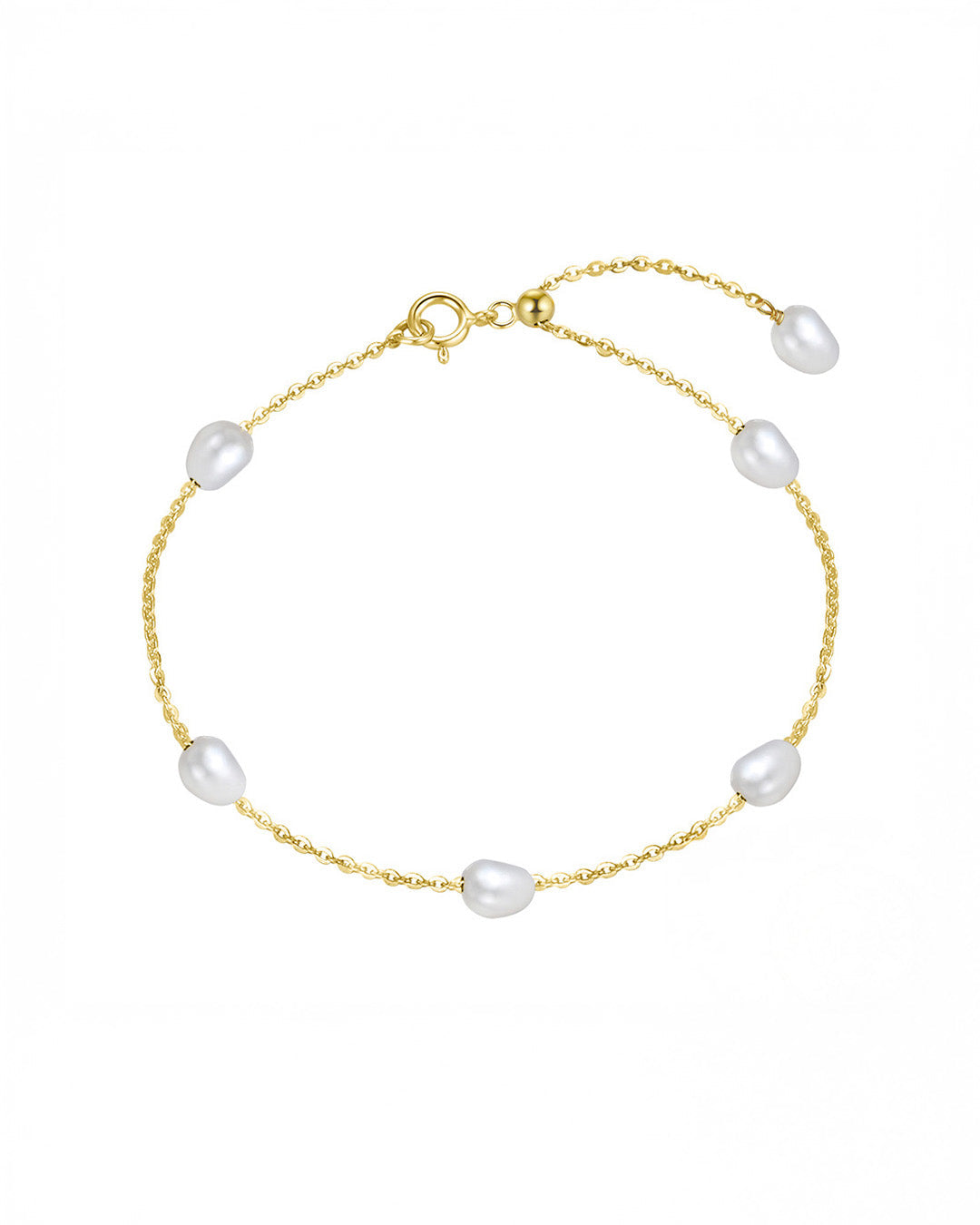 14K Gold Plated 925 Sterling Silver &amp; Pearl BRACELET &amp; Natural Freshwater Pearl BRACELET | NOÉ