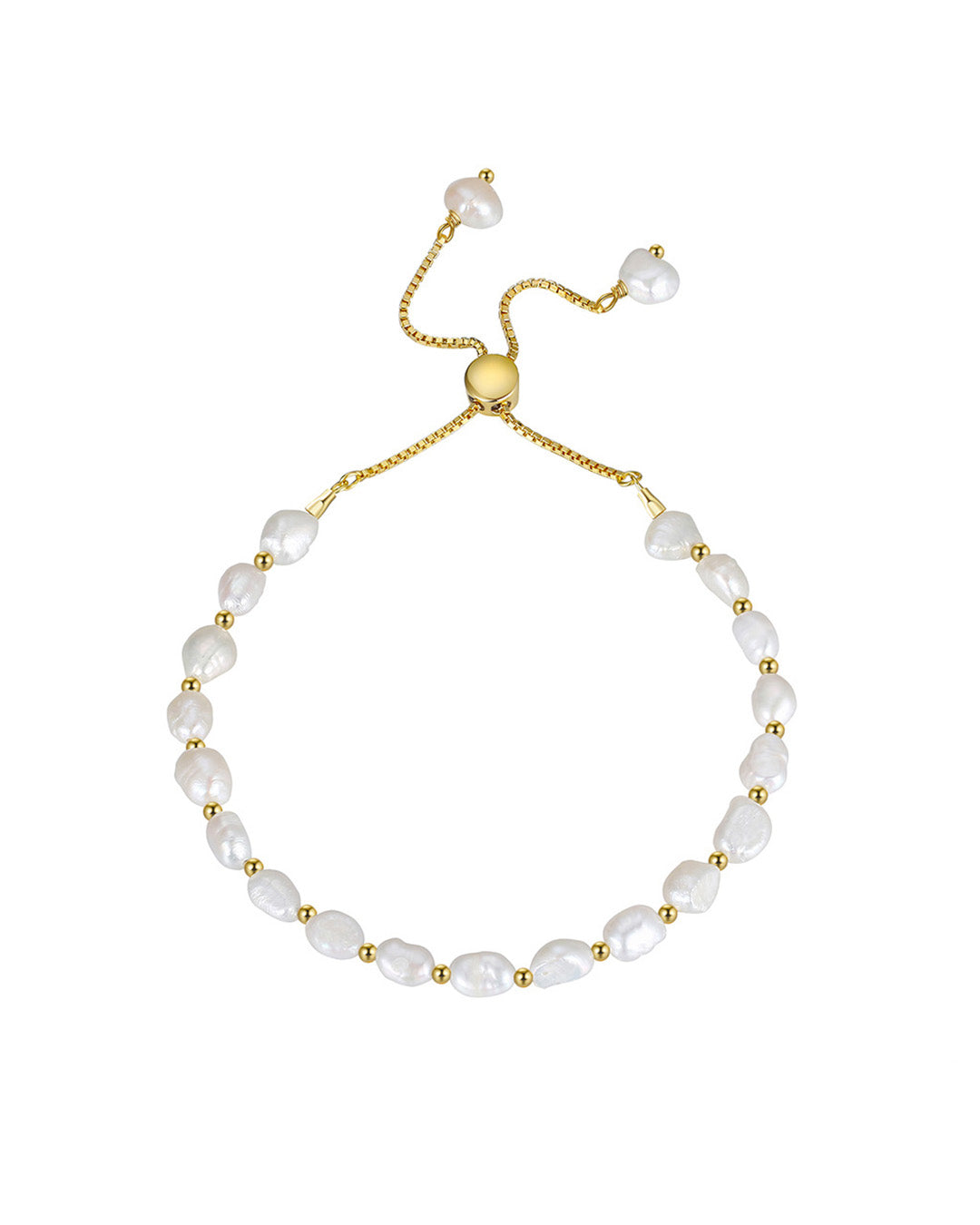 14K Gold Plated 925 Sterling Silver &amp; Natural Freshwater Pearl  BRACELET | IRIS