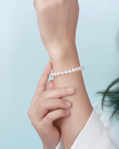 14K Gold Plated 925 Sterling Silver &amp; Natural Cultured Pearls BRACELET | ALAYA