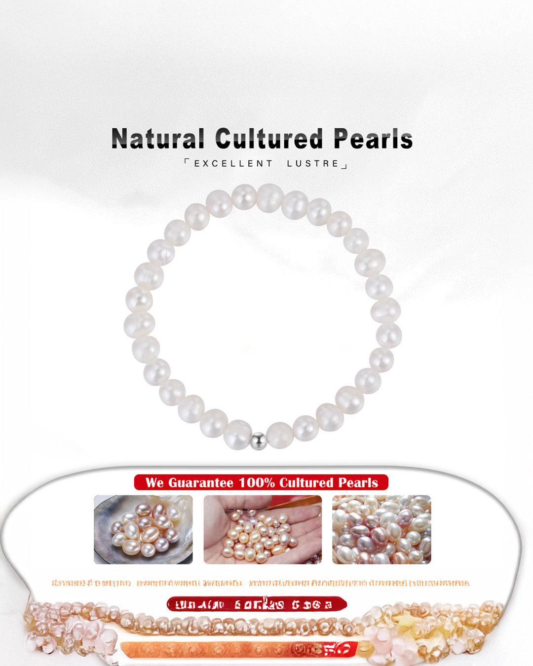 925 Sterling Silver &amp; Genuine Cultured Pearl BRACELET | SOLEN
