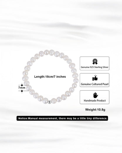 925 Sterling Silver &amp; Genuine Cultured Pearl BRACELET | SOLEN