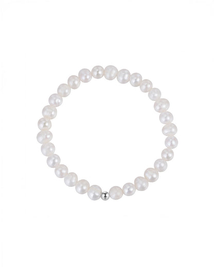 925 Sterling Silver &amp; Genuine Cultured Pearl BRACELET | SOLEN
